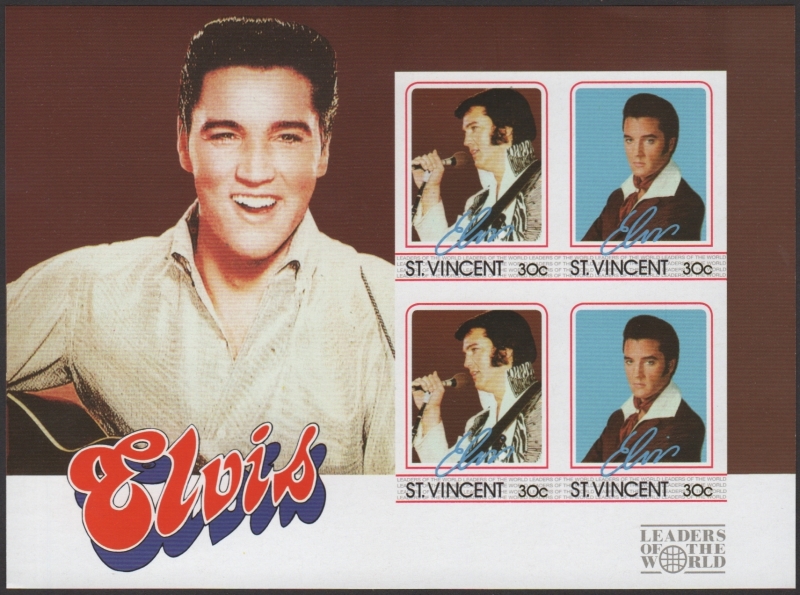 Saint Vincent 1985 Elvis Presley Stamp and Souvenir Sheet Forgeries